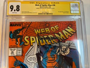 Web Of Spider-Man (1988) # 36 (CGC 9.8 SS) Signed Remark (Tombstone) Saviuk