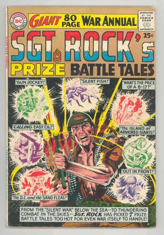 SGT ROCK'S PRIZE BATTLE TALES ANNUAL #1 GREAT .1964. ORIGINAL - KUBERT - FN++