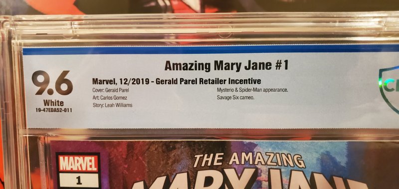 Amazing Mary Jane 1 CBCS 9.6 1 for 50 Variant Cover