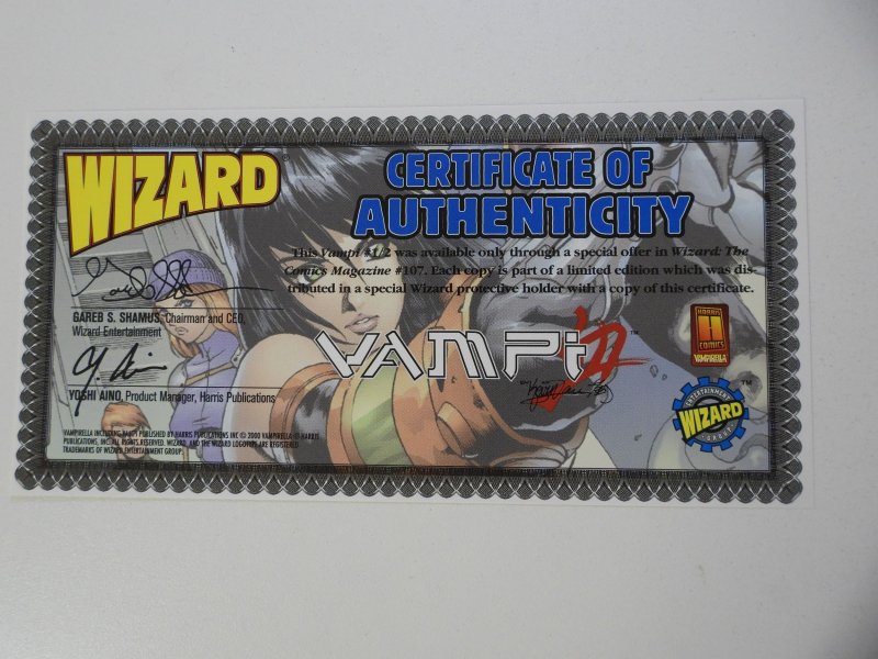 Vampi #½ (2002) Wizard Exclusive W/COA VF Condition
