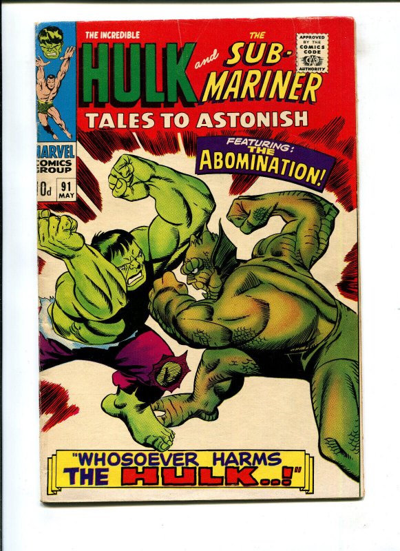 Tales to Astonish #91-1st cover /2nd appearance Abomination UK edition(6.5) 1967