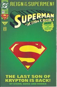 Action Comics #687 (6-93) Deluxe w/ die-cut cover & poster-Reign of the Supermen