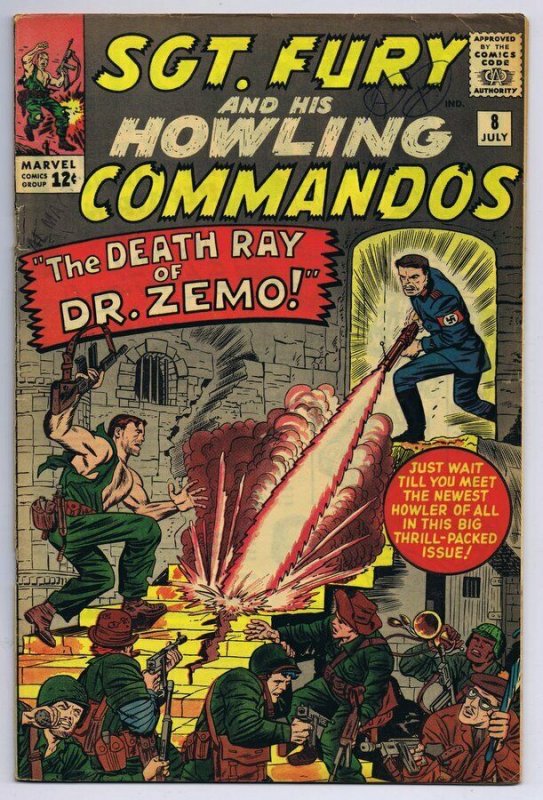 Sgt Fury and His Howling Commandos #8 ORIGINAL Vintage 1964 Marvel Comic Book 