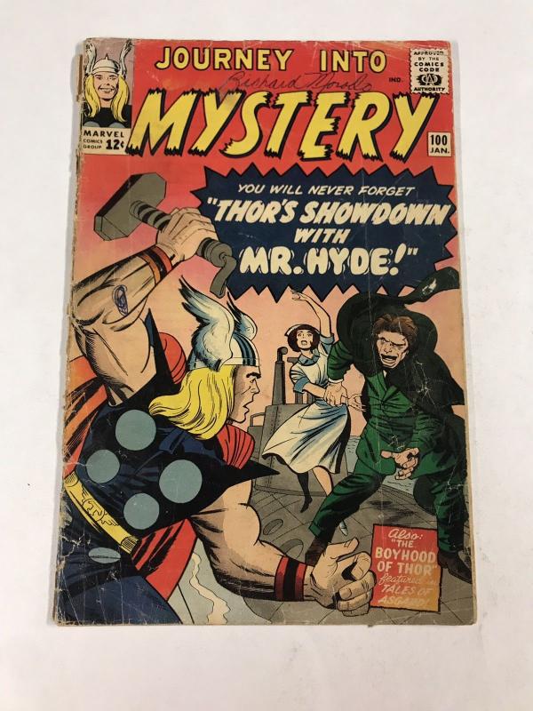 Journey Into Mystery 100 2.0 Gd Good Marvel Silver Age