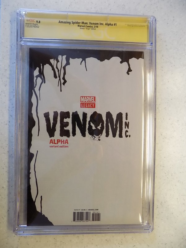 AMAZING SPIDER-MAN : VENOM INC. ALPHA # 1 MARVEL CGC 9.8 SIGNED ADI GRANOV MOVIE