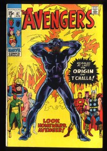 Avengers #87 FN 6.0 Origin Black Panther!