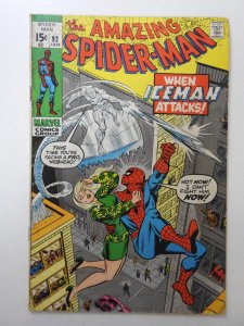 The Amazing Spider-Man #92 (1971) When Iceman Attacks! Solid VG Condition!