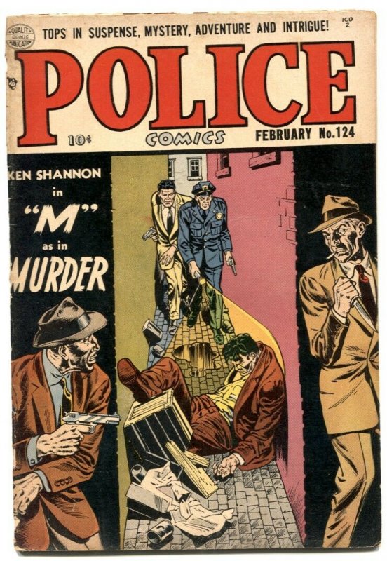 Police Comics #124 1953- M As In Murder- Golden Age G