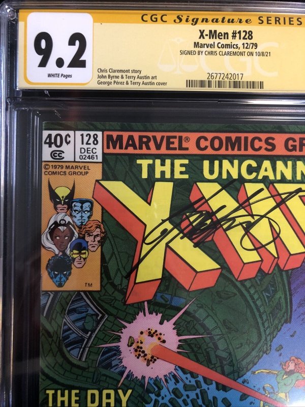 X-Men (1979) # 128 (CGC 9.2 WP SS) Signed By Chris Claremont | Proteus App