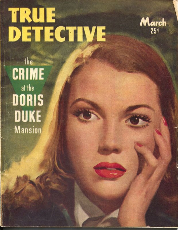 True Detective 3/1947-TD-Richard Cardiff spicy portrait cover-crime pulp-VG+ 