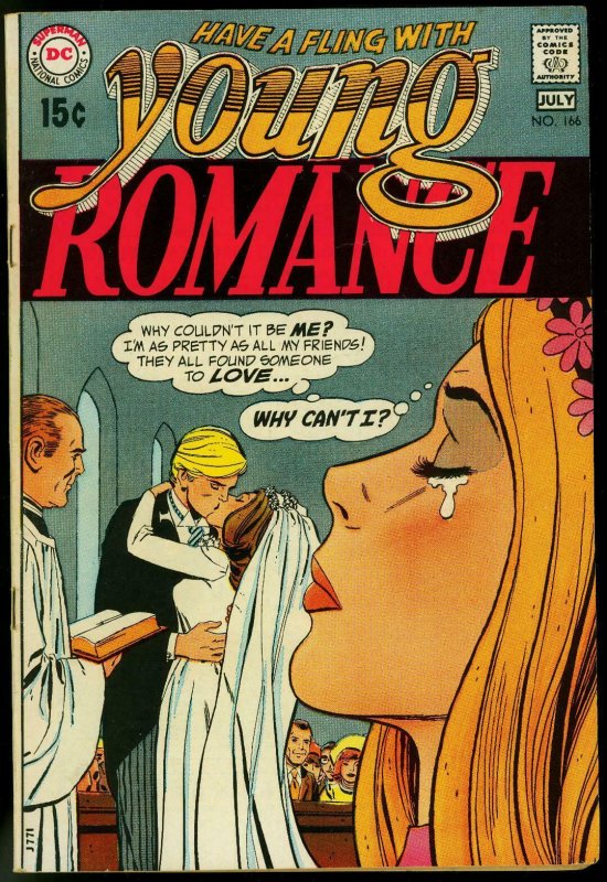 YOUNG ROMANCE #166 1970-DC ROMANCE-CRYING- FN