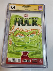 Indestructible Hulk (2013) # 1 (CGC 9.4 SS) Sketch Scott Lobdell • Trump Hulk