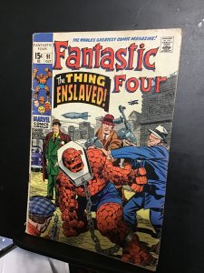 Fantastic Four #91 (1969).  Affordable grade Kirby gangsters  vs. Thing! VG+ Wow