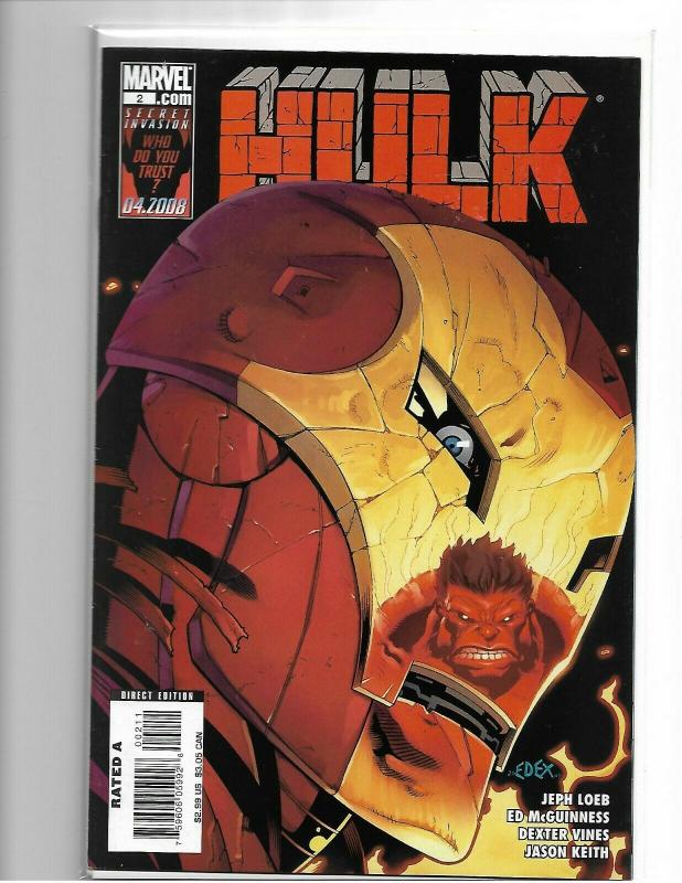 MARVEL Comics HULK (2008) #2 Key 1st Appearance Of A-BOMB Red Hulk VF/NM