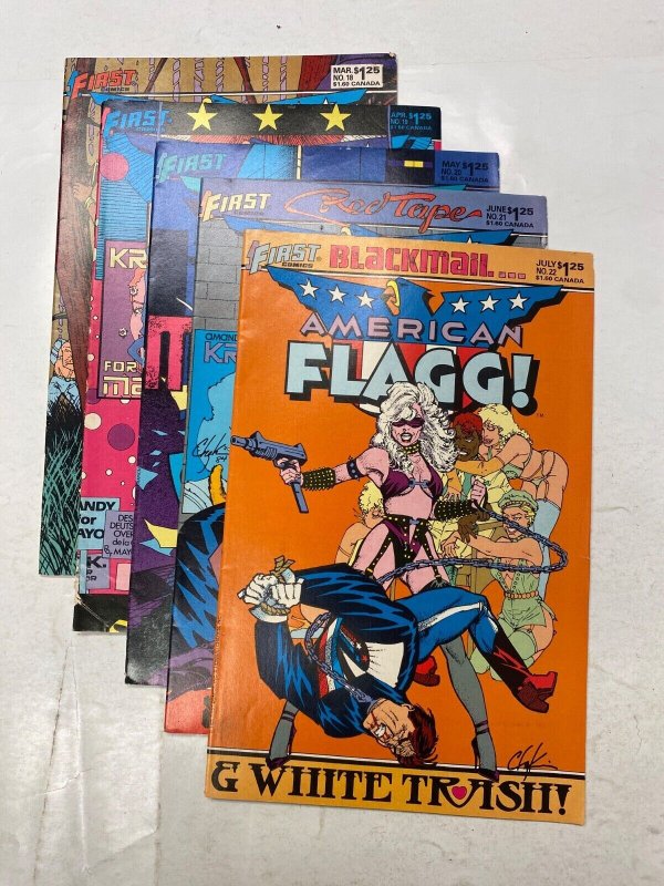 5 American Flagg! #18 19 20 21 22 FIRST comic book 58 KM41