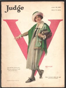 Judge 4/29/1922-Guy Hoff Vassar Girl of 1922 cover art-From the Platinum Age ...