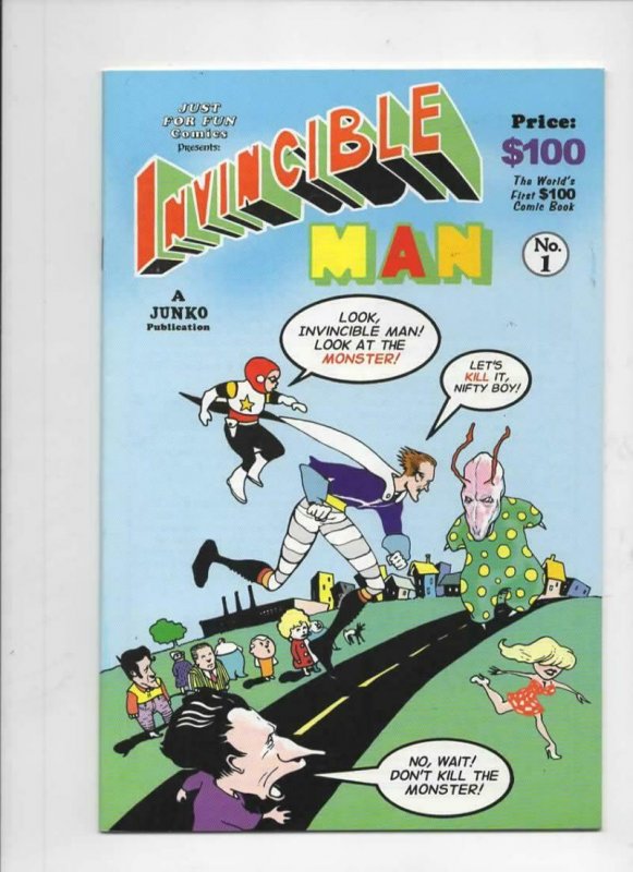 INVINCIBLE MAN #1, VF/NM, Bob Burden of Flaming Carrot fame, 1998, HTF 