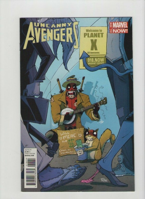 Uncanny Avengers #18 - Deadpool Variant - 2014 (Grade 9.2+) WH