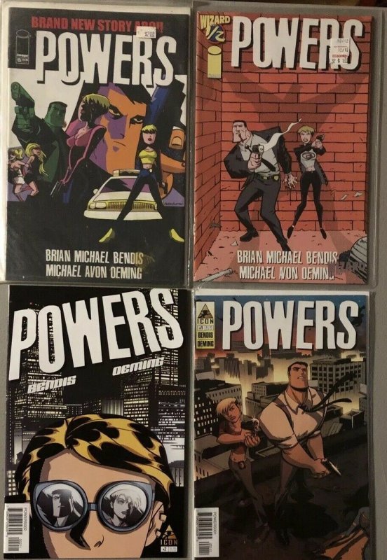 Lot Of 4 Powers Icon Comics #1 2 15 + Wizard 1/2 w/COA  2001