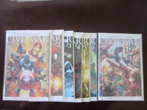 Civil War #1-7B average 9.2 - 9.4 - #3 is D 8.0 VF (2006-07)