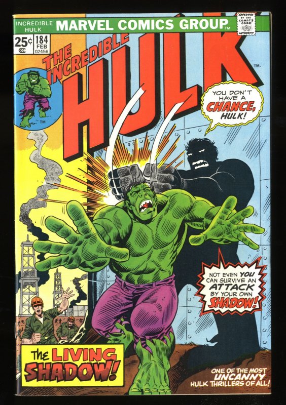 Incredible Hulk #184 VF+ 8.5 Off White to White