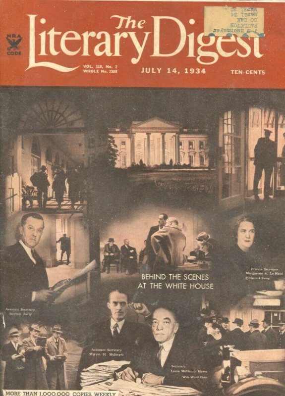 Literary Digest 7/14/1934-Behind The Scenes At The White House-historic pix-i...