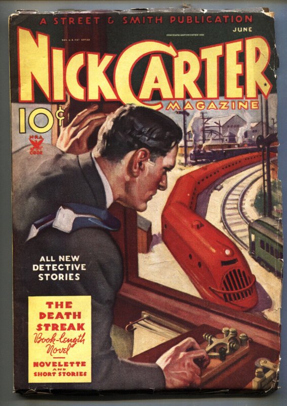 Nick Carter 6/1935-Hero crime pulp-Rare Pulp Magazine