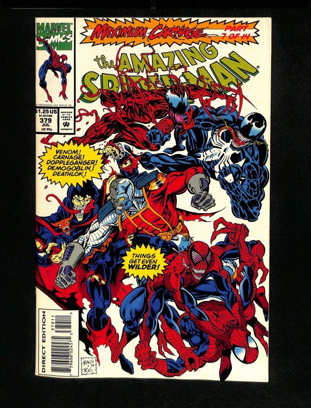 Amazing Spider-Man #379 Maximum Carnage Part 7 Venom!