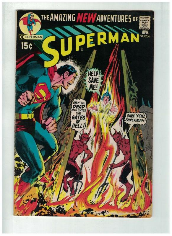 SUPERMAN 236 VG-F NEAL ADAMS COVER   April 1971