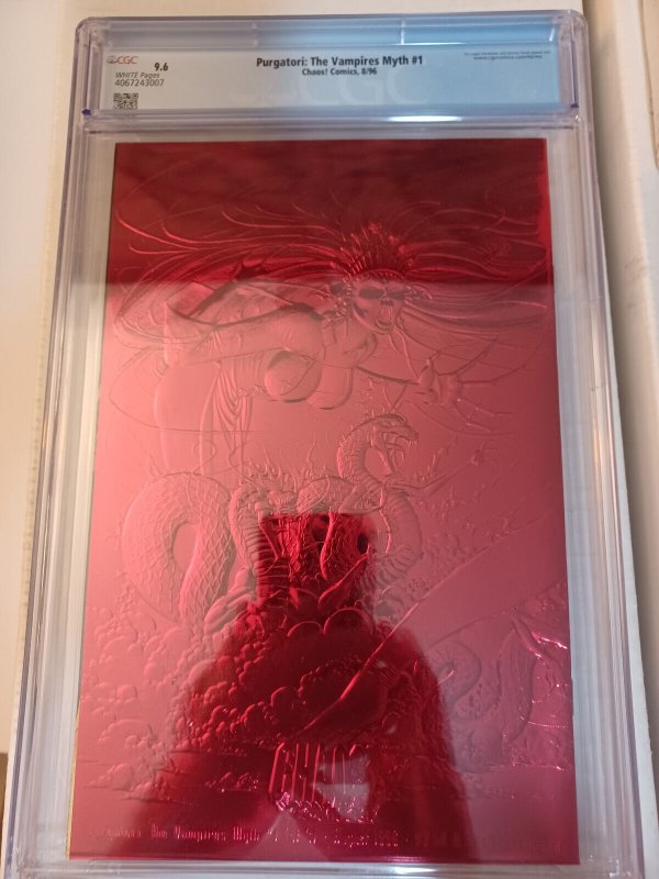 Purgatori: Vampire's Myth #1 Red Embossed Foil - Chaos - CGC 9.6