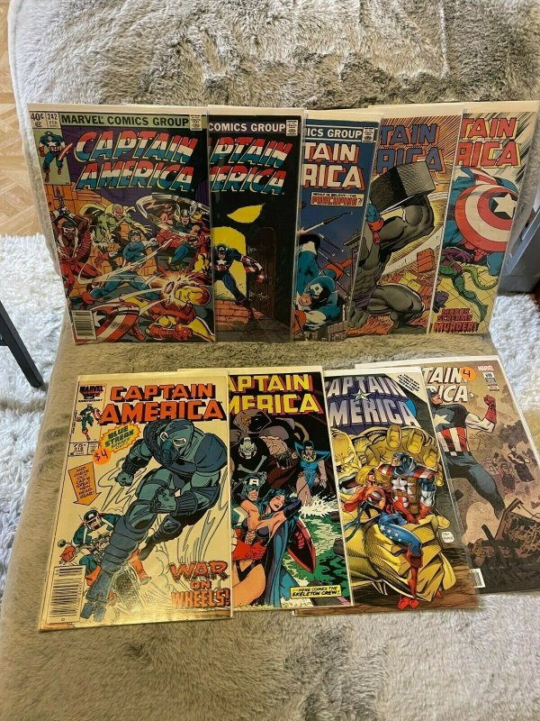 CAPTAIN AMERICA Lot of 9 Marvel Comics - 242 256 285 311 313 318 369 433 698 key