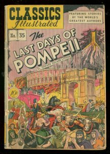 CLASSICS ILLUSTRATED #35 HRN 35-LAST DAYS OF POMPEII-1 VG-