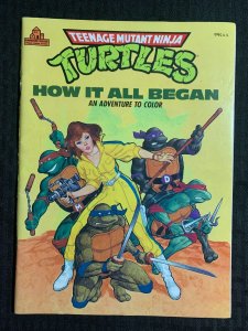 1988 TEENAGE MUTANT NINJA TURTLES How it Began Coloring Book FN- 5.5 Uncolored