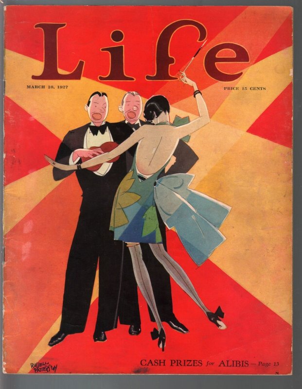 Life 3/10/1927-platinum age cartoonists-Charlie Chaplin-Patterson-Flagg-VG