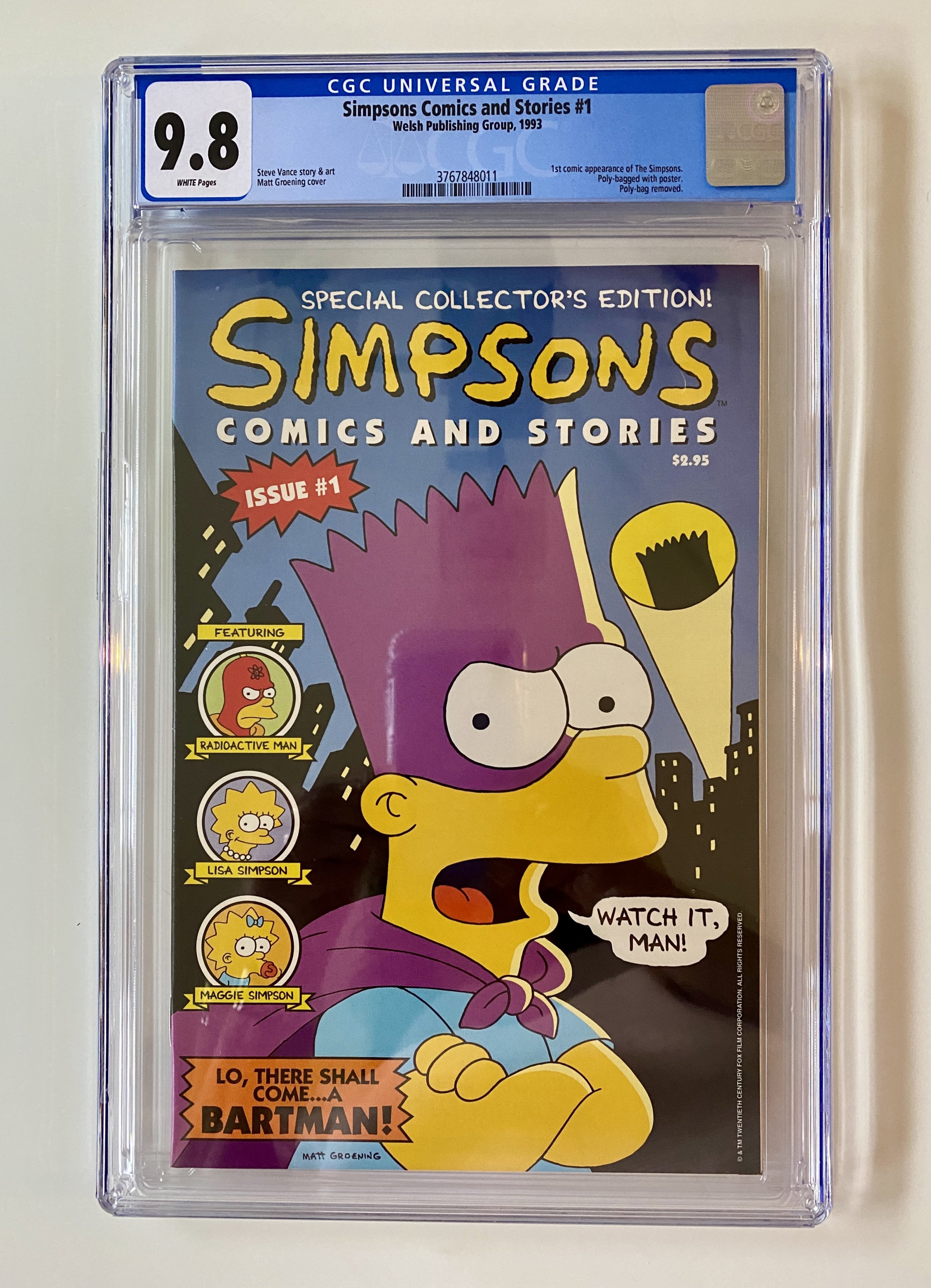 SIMPSONS COMICS AND STORIES #1 CGC 9.8 1st Comic App of The Simpsons Rare  HTF | Comic Books - Modern Age, Simpsons, Cartoon Character