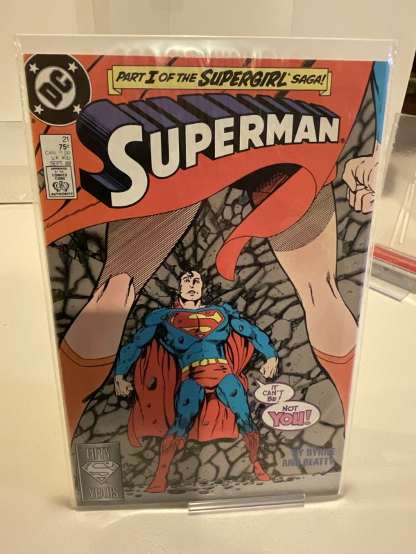 Superman #21  1988  9.0 (our highest grade)  John Byrne!  Supergirl Saga!