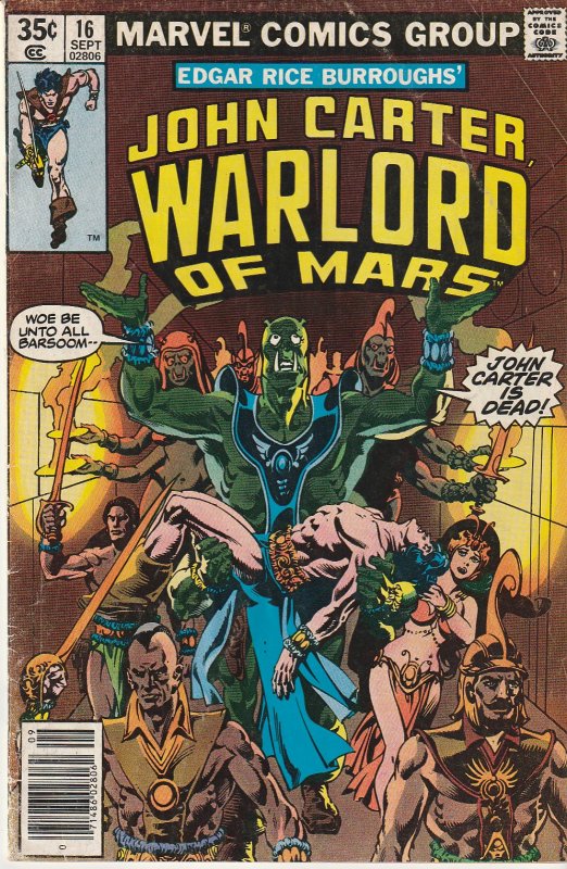 John Carter Warlord of Mars(Marvel) # 16