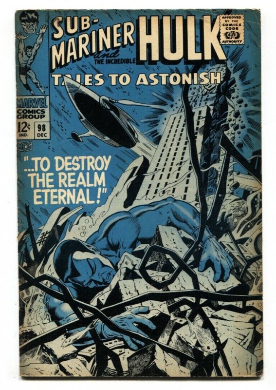 TALES TO ASTONISH #98 comic book-SUB-MARINER/HULK-MARVEL  VG 