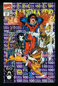 THE NEW MUTANTS #100 1991-ROB LIEFELD-1st X-FORCE-FINAL ISSUE VF/NM