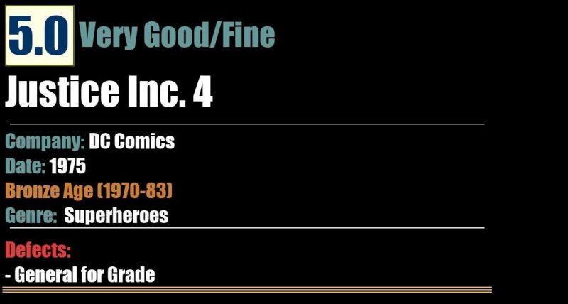 Justice Inc. 4 (1975) VG/FN Bronze Age DC Comics