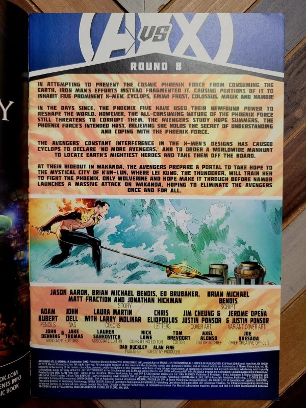 A vs X #8 (Marvel 2012) Sub-Mariner NAMOR declares War on Wakanda Avengers X-Men