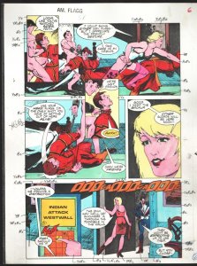 American Flagg! #37 Page #6 Hand Painted Color Guide 1990's-Feduniewicz