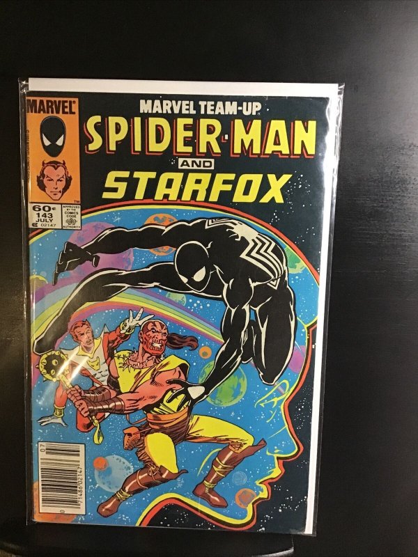 Marvel Team-Up #143 Spider-Man and Starfox (1984) Black Spider-Man nice copy