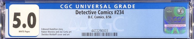 Detective Comics #234 CGC 5.0 VG/FN (1956) White Pages