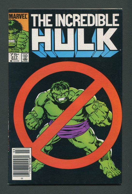 Incredible Hulk #317 /  7.5 VFN-  Newsstand March 1986