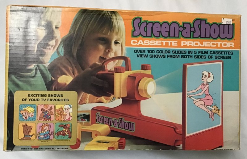 Kenner Screen-A-Show Cassette Projector with 6 cassettes, works