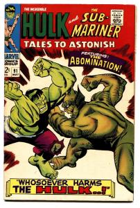 Tales To Astonish #91 comic book 1967-Hulk - Abomination - Marvel VF