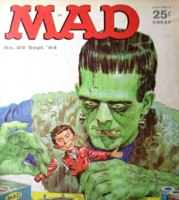 MAD Magazine Sept 1964 No 89 Frankenstein Monster Movie Cover Halloween Horror