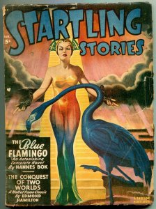 Startling Stories Pulp January 1948 HANNES BOK BLUE FLAMINGO -G/VG