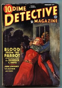 Dime Detective Pulp 2/15/35-Weird menace cover-Hard Boiled-VG